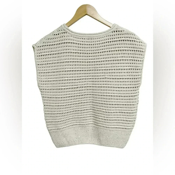 Joie Chunky Crochet Knit Sleeveless Sweater Size M NWOT - Picture 4 of 7